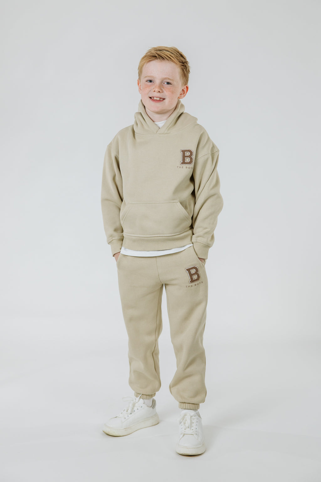 Beige “B” Logo Joggers image 4
