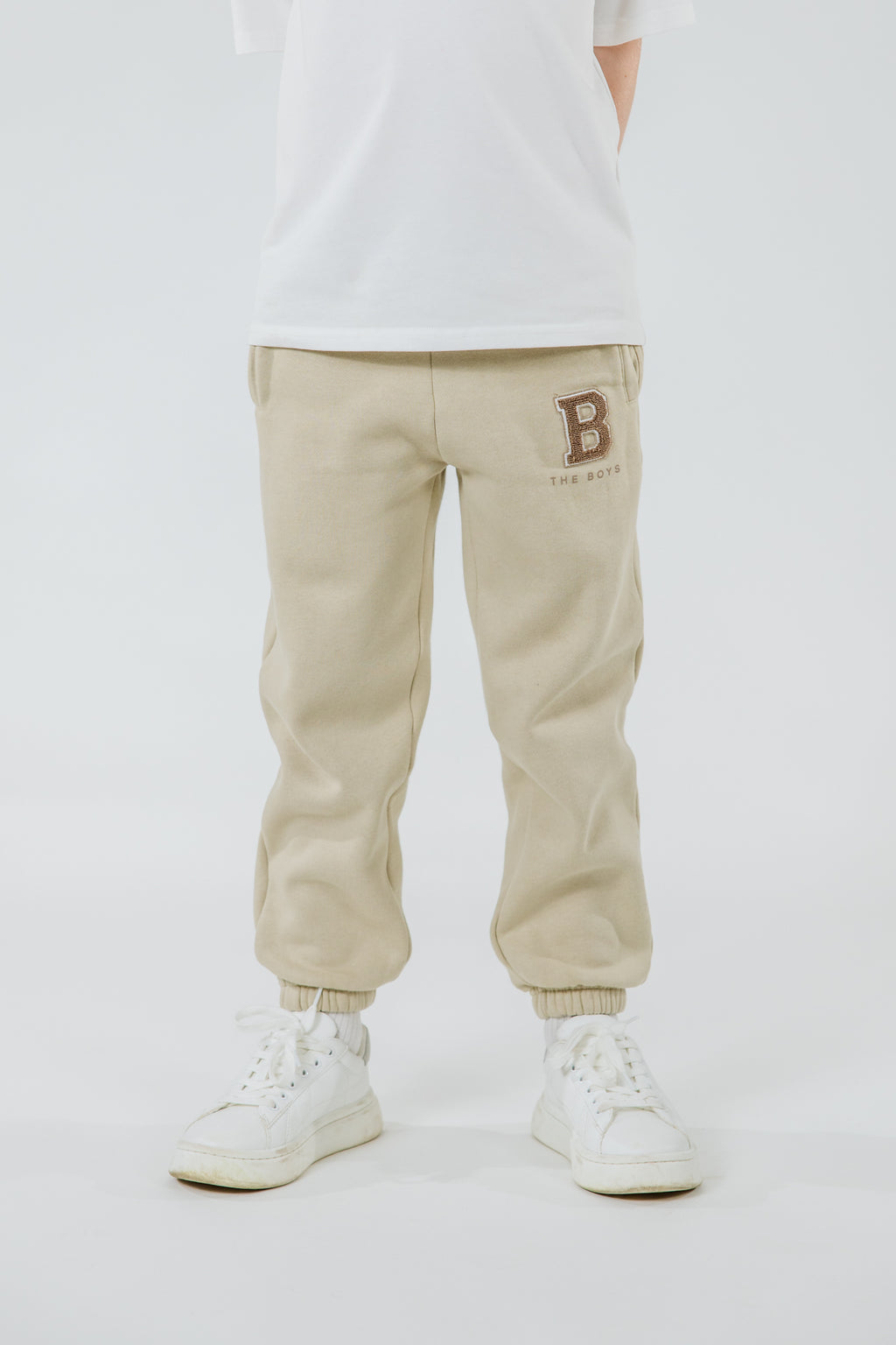 Beige “B” Logo Joggers image 0