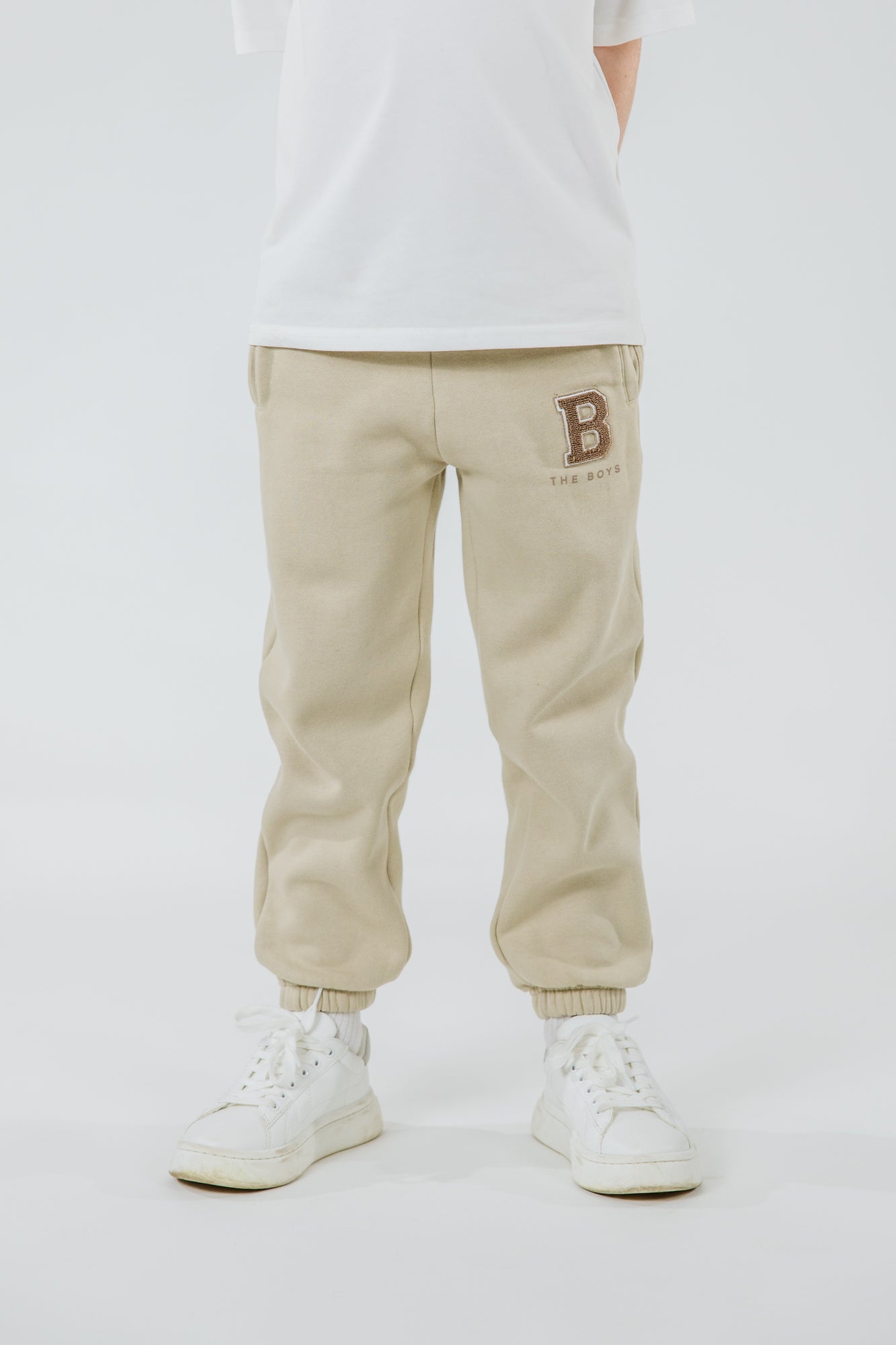 Beige “B” Logo Joggers image 0