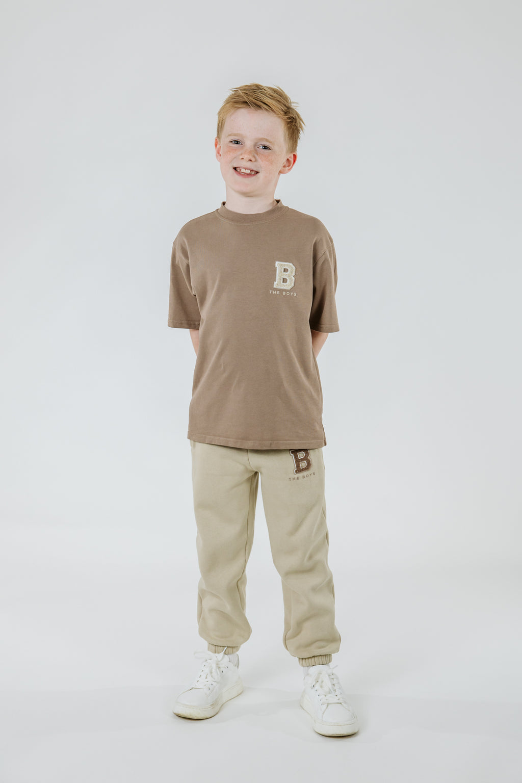 Beige “B” Logo Joggers image 3