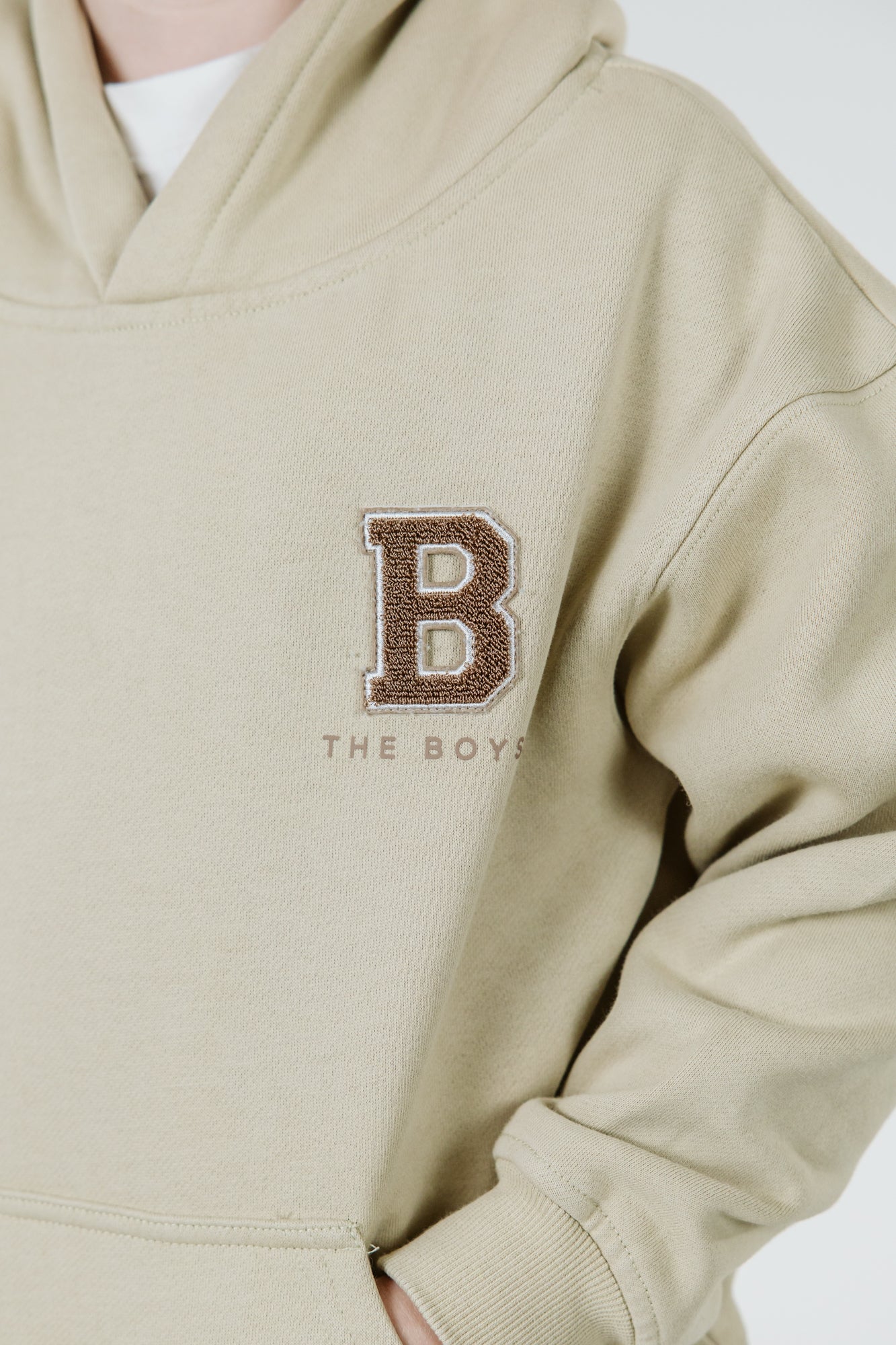 Beige “B” Logo Hoodie image 2