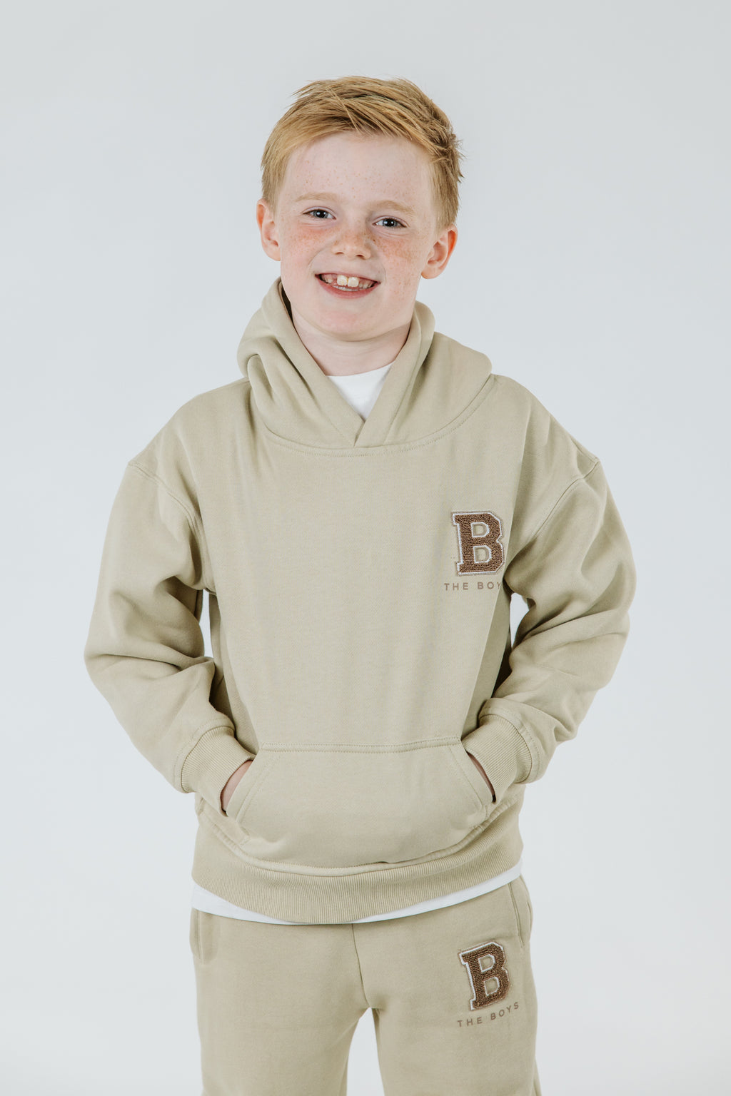 Beige “B” Logo Hoodie image 0