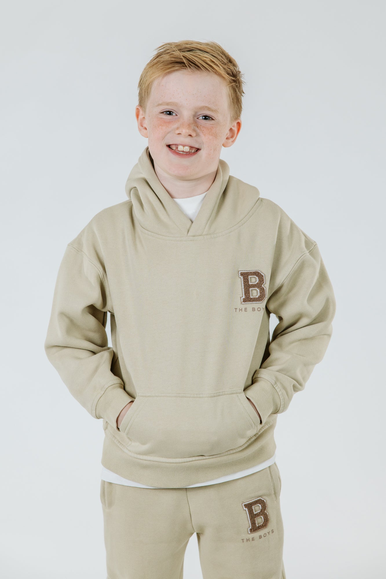 Beige “B” Logo Hoodie image 0